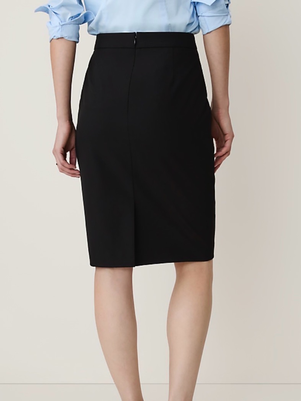 Ann Taylor Black Knee Length Pencil Skirt - Office, Classic, Closet Staple - Picture 5 of 12